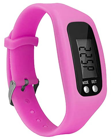 Fitness Tracker Watch Activity Tracker Accurate Step Counter for Walking with Digital Display Waterproof Calorie Counter Silicone Pedometer Pink