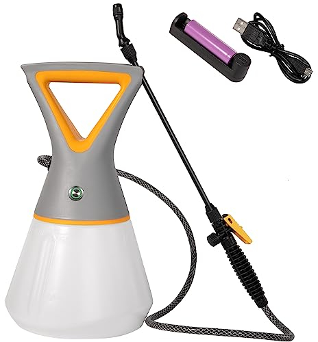 PHYLES Pulverizador Eléctrico Recargable, Pulverizador Eléctrico para Plantas 4L, Pulverizador a Presión con Boquilla Regulable y 1,2M Manguera, para Jardín, Insecticidas y Herbicidas