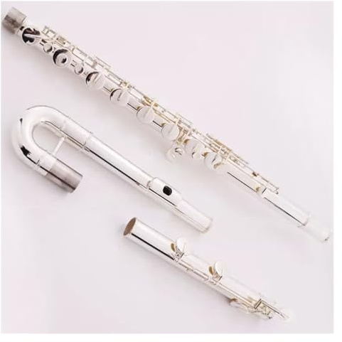 Bass-C-Flöte, Weißes Kupfer, Versilberter Röhrenkörper, Flöten-Ensemble-Bassinstrument Mit Box Querflöte für Anfänger