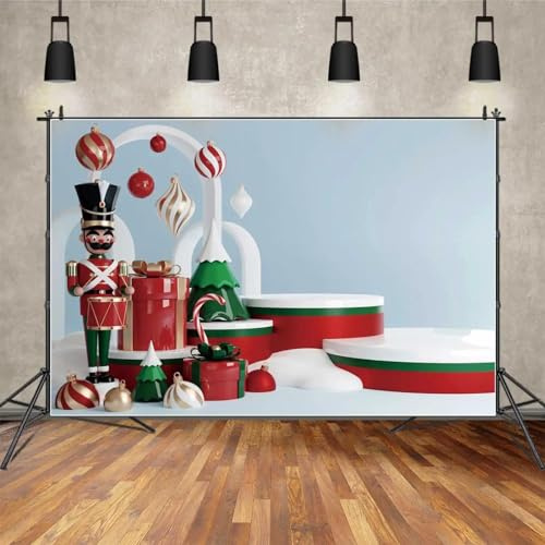 Bakgrund fest scen fotografi bakgrund barnbåge ram snö grön träd boll clown fotobås 210 x 150 cm