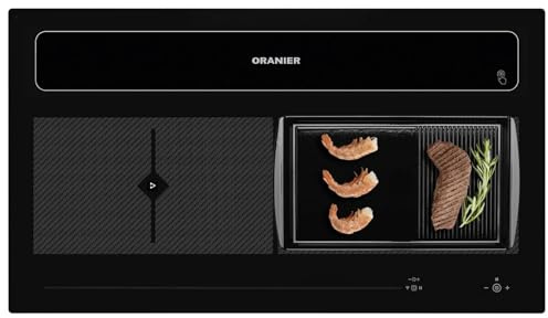 Oranier Induktionskochfeld 90 cm KFL 2094 mit Kochfeldabzug - große Flächeninduktion Abluft-Umluft & halb-geriffelte Grillplatte