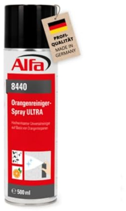 6x Alfa Orangenreiniger Spray 500ml – Hochwirksamer Universalreiniger (3 l) | Profi Qualität - Gegen Klebereste, Etiketten, PU-Schaum & Fett - Schonendes Reinigungsspray für Werkzeuge & Metall - in Dosen