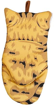 Mikinona Silikonhandschuhe Orange Katze e Hitze Handschuhe Silikon- Backhandschuhe Topflappen für die Küche Topflappen für den Ofen die Katze Handschuhe gegen Verbrühungen Baumwolle
