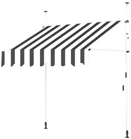CMYCYDDPLY Klemmmarkise Ohne Bohren, Manuell Einziehbare Markise, Einfach zu Montieren, Höhenverstellbar, Wasser- und Staubdicht, for Alle Türen und Fenster Geeignet(Color:Gray,Size:250cm/98.4in)