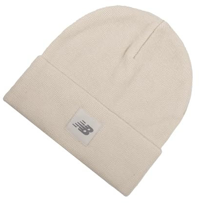 New Balance Flying NB Knit Cuffed Beanie - Great Plains, Linen, One size