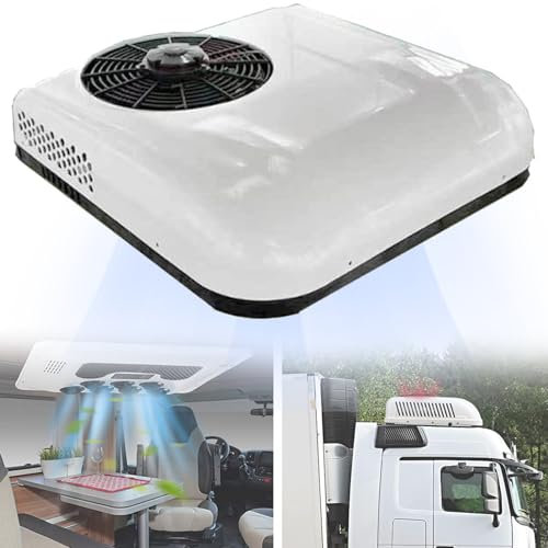 Qiang Aire Acondicionado Techo eléctrico para Caravana de Coche,Aire Acondicionado de Estacionamiento 12V/24V,Solo Refrigeración,para Caravanas Camión Autocaravana,White-24V
