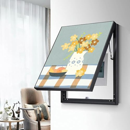 Electric Meter Box Decorative Painting, Distribution Box Hide Paintings, Electrical Panel Cover Wall Hanging Painting with Hydraulic Rod Supports(L,40 * 50CM)