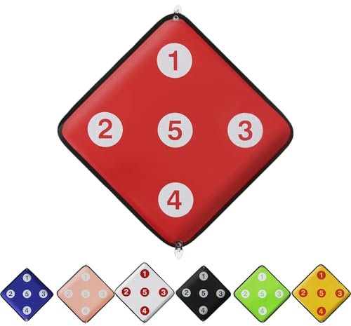KXJPIZIYB Fechtzielscheibe Doppelseitige Fechtausrüstung Aus Leder Fechter-Trainingszielscheibe Fünf Zielscheiben für Säbel-Florett- und Degentraining(Red)