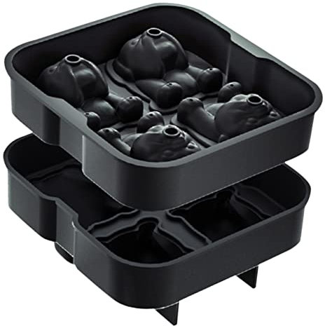 Cabilock Moule à Glaçons En Silicone Flexible De Chien, 4 Cavités Petites Tailles, Réutilisable, Moule à Glace Pratique Pour Congélateur, Pour Boissons Et Fabrication De Glaçons