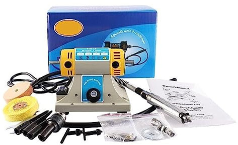 Esmeriladora de Banco, Mini sierra de mesa de 350W, multifuncional, for carpintería, 10000RPM, joyería de gemas, pulidora de roca, máquina de corte, amoladora de torno de banco, para moler, pulir y t