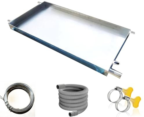 YANGLLYJ Recoge Agua Aire Acondicionado con Drenaje, Bandeja para Aire AC ondicionado Inoxidable 304 para Sistemas de Bomba de Calor de Aire Acondicionado de Ventana(70x50x4cm/27.6x19.7x1.6in)