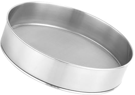TOBBOMEY Setaccio Farina Acciaio Inossidabile Rete Fina Rotondo Manuale per Cucina Polvere Pasta Pizza Dolci