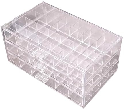 Vilgftyiet Jewelry Storage Box with Large Capacity and Multi-Layer Earring Compartment, Acrylic Organizer for Necklaces and Accessories 3rd floor white