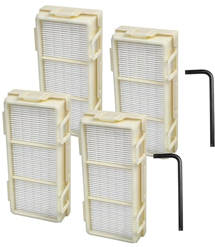 vhbw 4x HEPA Filter compatible with Dyson Airblade V HU02, AB12 Hand Dryer - H13, Yellow
