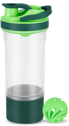 AYBUY Protein shaker flaska, 700 ml sport fitness träning protein shaker flaska, livfull grön