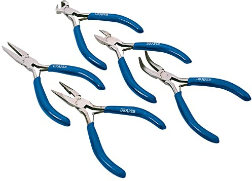 Draper 33057 Carbon Steel Mini Plier Set, 5 Pieces,Blue
