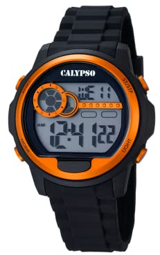 Calypso Montre Digitale Homme en Caoutchouc Noir Montre Sport Homme | Étanche 10 ATM Date et Calendrier, Chrono, Double Fuseau Hor., Éclairage, Alarme, 12 et 24 Heures K5667/4 Digital for Man