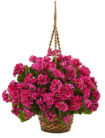 Casi Natural Geranio Cesta Colgante Artificial Planta, Belleza
