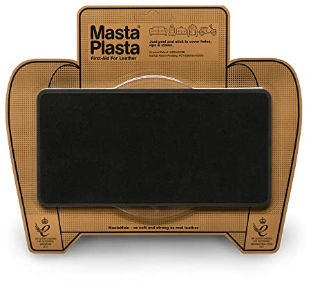 Reparaturkit für Sofa, Auto – Selbstklebend Veloursleder Schwarz 20×10cm | All‑in‑One‑Sofortreparaturflicken von MastaPlasta – mit Polsterqualität‑Mikrofaser und starkem, ungiftigem deutschem Kleber