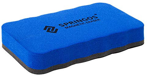 SPRINGOS Éponge magnétique pour tableau blanc, effaceur de tableau, effaceur à sec, effaceur pour tableau blanc, gomme, bleu