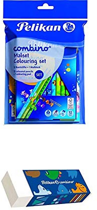 Pelikan Ausmal-Set Combino, 1 Block + 12 Buntstifte, 1 Set + Radierer Combino, 1 Stück