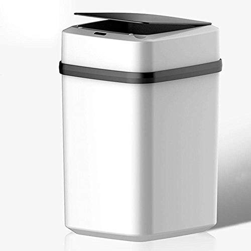 BBBSVEFK Salon Chambre Cuisine Salle De Bains Poubelle Maison Intelligente Sans Contact Innovante Poubelle À Couvercle Peut 10 Litres Poubelle Automatique Du Capteur,White