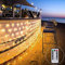 CERIAL Rete di luci LED 3 x 2M con telecomando 8 modalità bianco caldo per Natale Festa Matrimonio Interno ed Esterno(Bianco caldo)