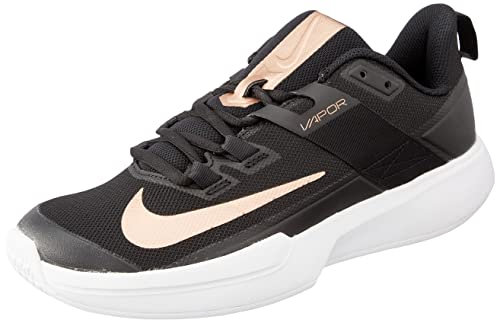 Nike Damen Court Vapor Lite Low Top, Black MTLC Red Bronze White, 43 EU