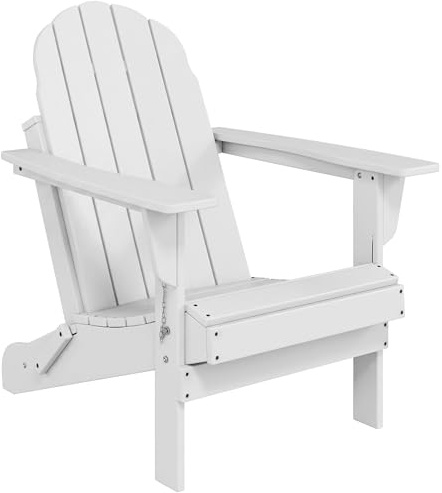 Outsunny Adirondack Gartenstuhl Faltbar Gartensessel Weiß 73x82x88 cm