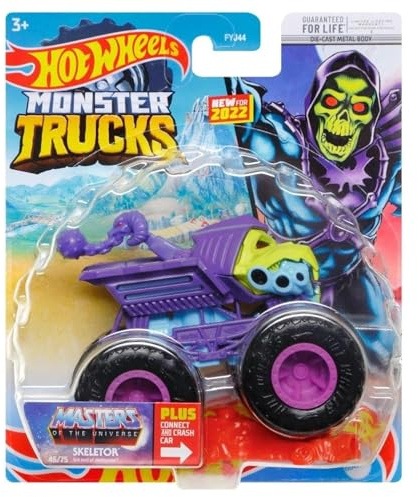 PREZIOSI Monster Truck máquina de juguete edición especial ''Masters of the Universe - Skeletor'' en escala 1:64 - Coches de juguete para niños 3+ - Monster caliente en una sola ampolla HGK43