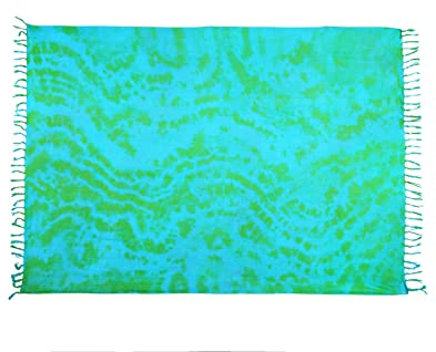 Großes Pareo Sarong Tuch Damen - Wickelrock Strand - Strandtuch dünn und blickdicht als Wickeltuch oder Umkleidehandtu,Wickelkleid damen Handarbeit aus Fair Trade Herstellung + Gratis Schnalle