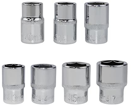 YouseaHome 7 Pcs Socket Set (10, 11, 12, 13, 14, 15, 17mm), Socket Wrench for Electric Ratchet Wrench 12V Right Angle