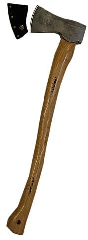 FORESTER Woodman 24in Wood Cutting Axe with Sheath - Multipurpose Axe with Hickory Handle for Wood Splitting and Chopping - Hand Forged Swedish Steel