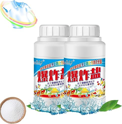 EXQST 200 g Active Blast Salt Wäsche-Fleckenentferner Reinigungspulver Blast Salt Wäschewaschmittel Allzweck-Reinigungspulver Aktiver Enzym-Wäschefleckenentferner Schneller Fleckenentferner