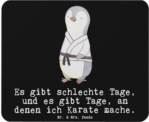 Mr. & Mrs. Panda Mauspad Karate - Geschenk, Einzigartiges Mauspad, Sportler, Mauspad Büro, Designer Mauspad, Büroausstattung, Kampfsportart,