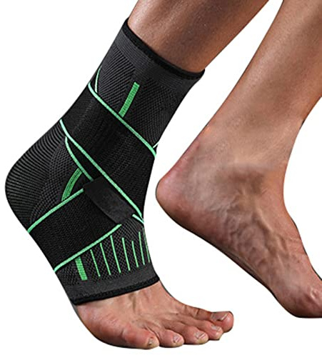 Bandage de soutien de la cheville, compression réglable, avec soutien de la voûte plantaire, pour la plupart des tailles, confortable, respirant, double pression, pour la course à pied, protection