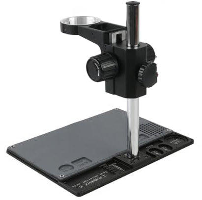 Mikroskop-Zubehör-Kit Trinokulare Stereomikroskop-Kamera, industriell, verstellbarer Metall-Arbeitsständer, 50 mm, 76 mm Fokussierungshalter Mikroskopische Objektträger (Size : 76mm Stand A)