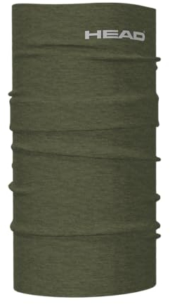 HEAD Tube Merino Plain, Multifunktionstuch Onesize Unisex Schlauchschal Herren Damen Winter Neckwarmer Winddicht Skifahren Radfahren UV Schutz Schlauchtuch Tube Bandana Schlauchtuch (Khaki)