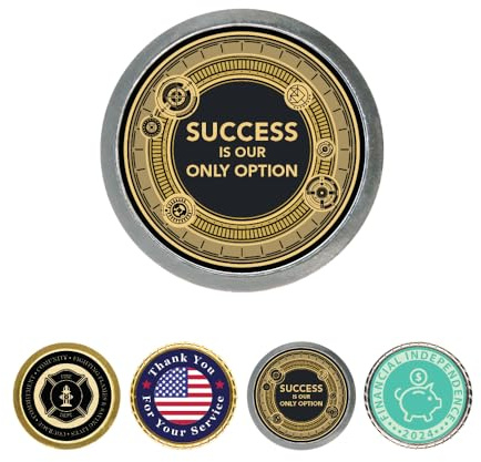 Custom Challenge Coin - Personalized Medallions by Gem Awards (2 Sided, Silver - Plain Edge)