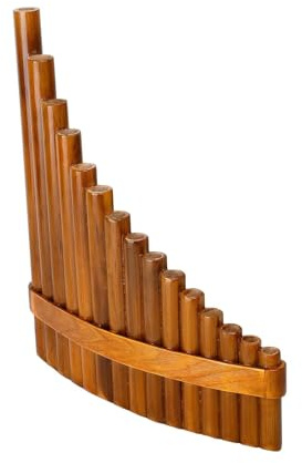 Panflöte G-Taste Handgefertigt Chinesisches Traditionelles Musikinstrument Panflöte Linke Und Rechte Hand 15 Pfeifen(Color:A)