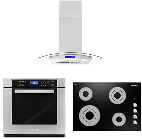 Cosmo 3-Piece 30 Electric Cooktop 30 Island Range Hood 30 Electric Wall Oven