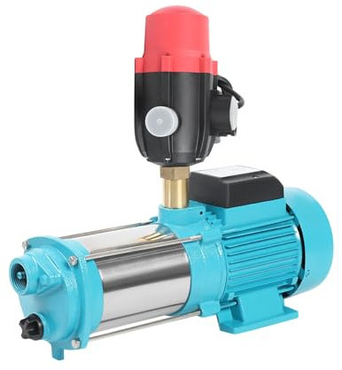 HOARLICN 1300W Gartenpumpe, 9.8bar 4000 L/H 9.8bar + Steuerung Kreiselpumpe Garten Hauswasserwerk Mit Druckschalter Edelstahl Kreiselpumpe Für Teichen, Gärten, Zur Brunnenmodellierung