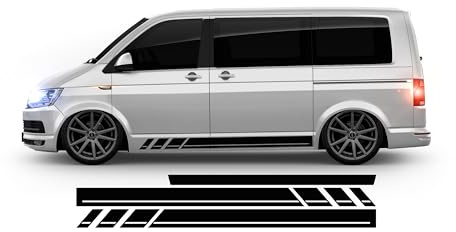 BellaFolia Seitenstreifen Aufkleber Blanko passend für VW T4, T5, T6 und T6.1 Farbe wählbar, Multivan, Bulli - Seitenaufkleber 10003.02