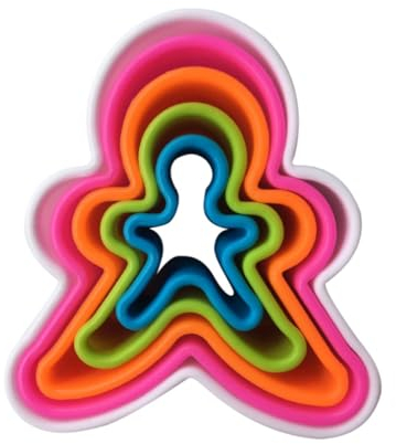 Set di 5 formine per biscotti a forma di omino di pan di zenzero, in plastica, per cucina, cottura, compleanno, Natale