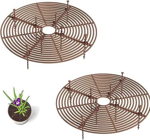 Griglia Protezione per Piante,2 Pezzi Protezione Del Suolo,Coperture per Vaso da Giardino con Diametro di 30 cm,Protezione per Vasi di Fiori per Protezione di Sicurezza per Gatti e Animali Domestici