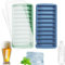 2 Pack Freezer Friendly Trays, 10 Cavities Long Ice Cube Sticks, Ice Cube Moulds, Ice Cube Trays with Lids, Silica Gel Butter Mould, Reusable Ice Sticks for Sport Water Bottles Whiskey (Blue & Green)