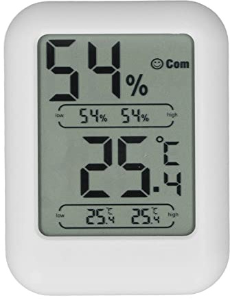 Hygrometer Thermometer Innen Digital, Mini LCD Thermo-Hygrometer innen außen, Magnetischer Rücktisch, Hohe Präzision, Einfach abzulesen, Energiesparend, für Babyzimmer Wohnzimmer Büro Gewächshaus