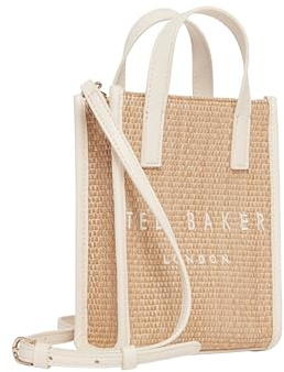 Ted Baker Women's S284048IVORYO/S Faux Raffia Mini Icon Bag, Ivory