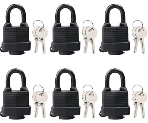 Candados con llaves iguales de 6 piezas, candados de seguridad para exteriores resistentes a la intemperie para uso en exteriores, juego de ganzúas de seguridad para escuela, casillero de gimnasio, g
