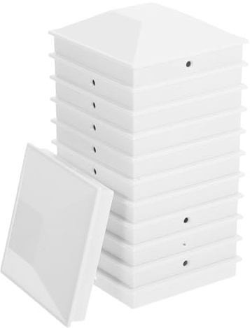 GALPADA 12 pièces Couvercles Poteaux Clôture Blancs Résistants Intempéries Chapeaux Pyramide Étanches Pour Poteaux Xin Jardin Terrasse Extérieur